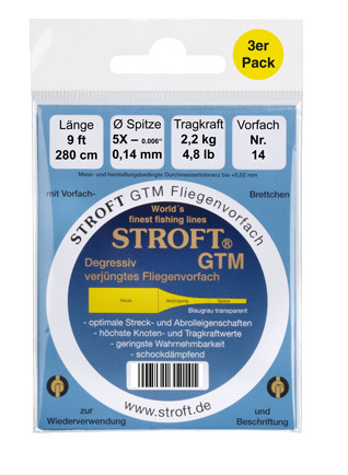 Stroft GTM Tapered Leader 9 ft 3-Pack