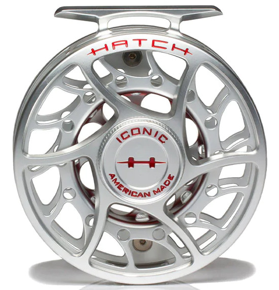 Hatch Iconic Fly Reel Mid Arbor clear/red
