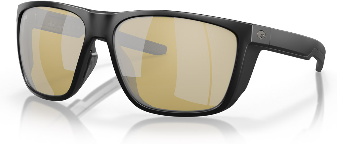 Costa Polarized Sunglasses Ferg XL Matte Black (Sunrise Silver Mirror 580G), Polarized Glasses, Glasses, Equipment