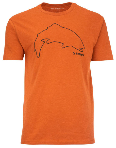 Simms Trout Outline T-Shirt adobe heather
