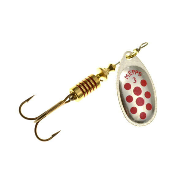 Mepps Aglia Spinner dotted silver/red, Metalbaits