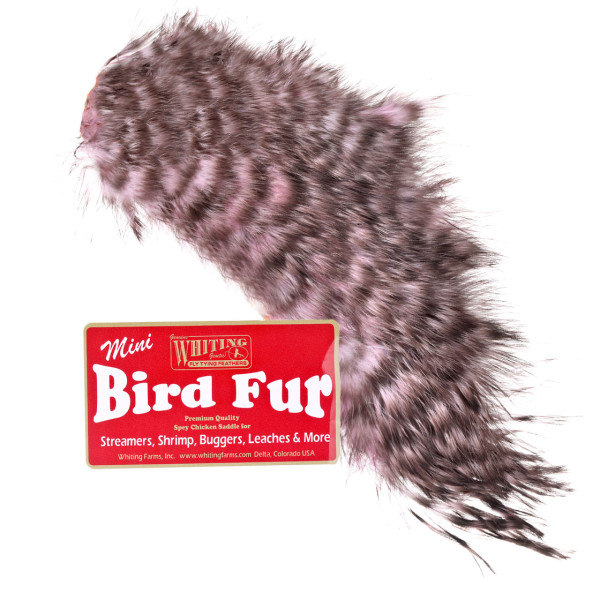 Whiting Mini Bird Fur Grizzly dyed Shell Pink
