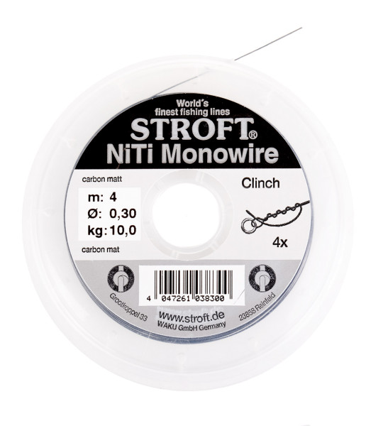 Stroft NiTi Monowire - knotable nickel titanium leader 4m/Spool