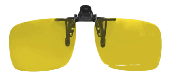 Traper Clip On Polarization Clip Yellow for attaching to glasses