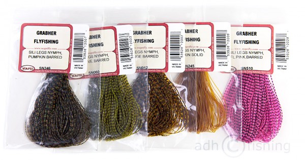 Sili Legs Nymph Wapsi USA perfectly barred 12 Colors Selection SILI LEGS Nymph