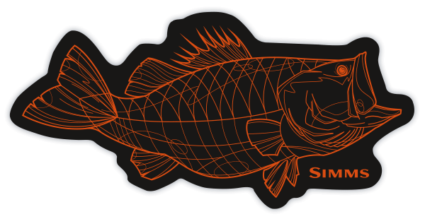 Simms Fishing Products Sticker Decal Fly fishing, decal, orange