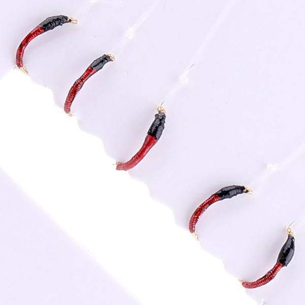 Coregone 5-hook leader red black head Coregone leader red black head nymph-set