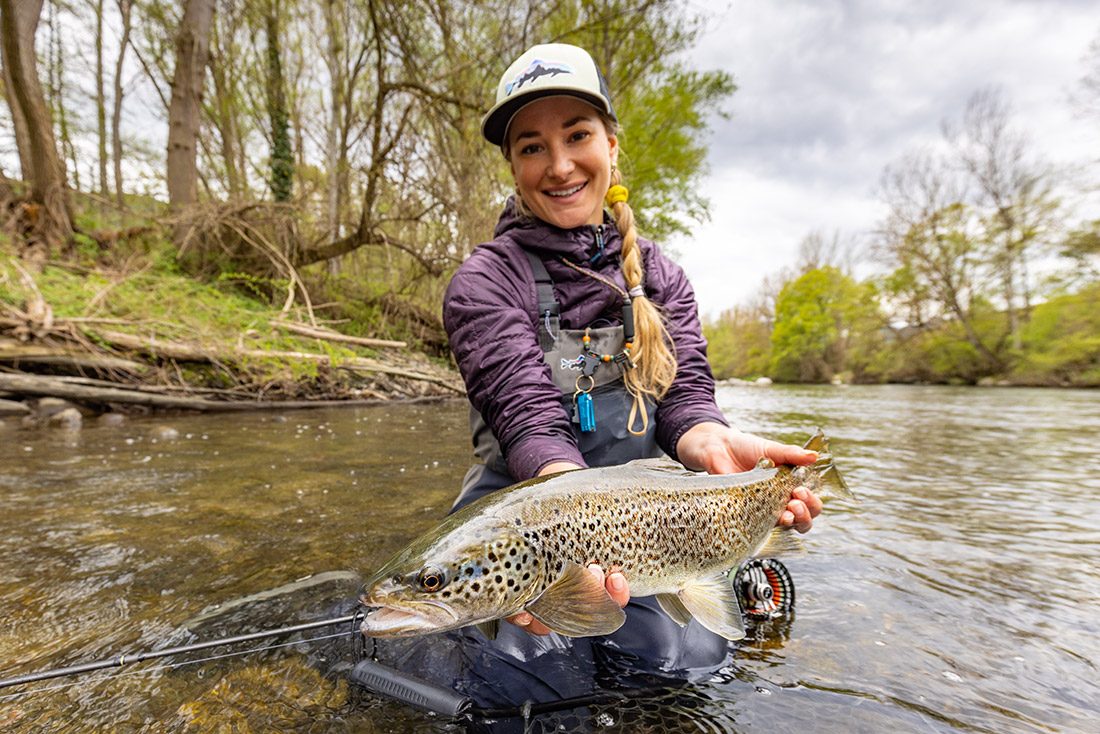 Marina Gibson with Brown Trout from Spain