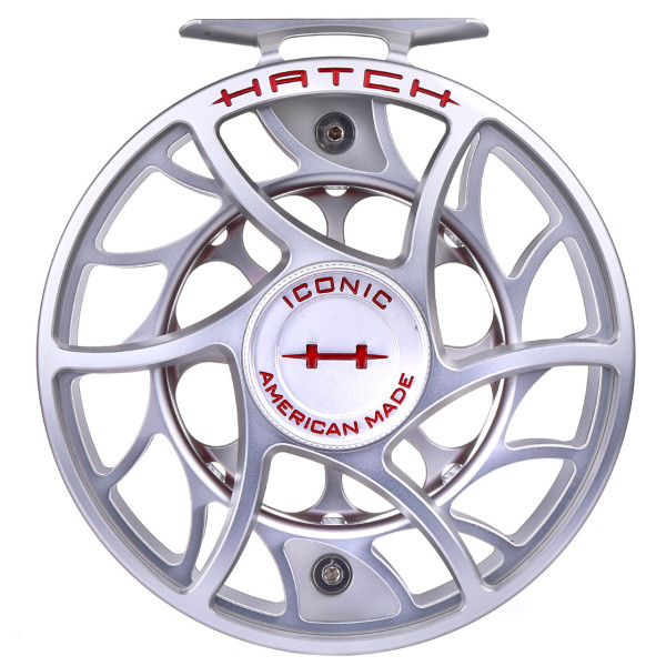 Hatch Iconic Fly Reel Large Arbor clear/red