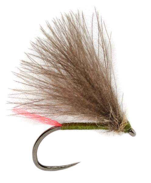 Fulling Mill Dry Fly - Roza's Red Tag Olive Barbless