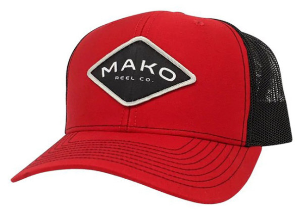 Mako Reel Co. Trucker Hat Cap fire red
