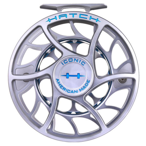 Hatch Iconic Fly Reel Large Arbor clear/blue