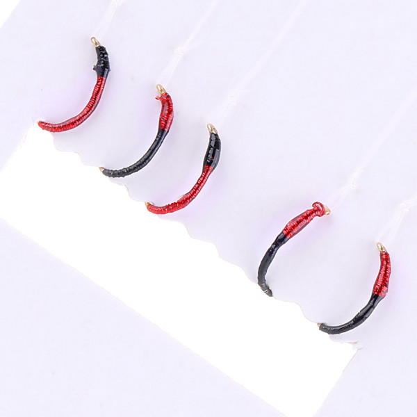 Coregone 5-hook leader black red mix nymph set Coregone leader black red mix nymph-set