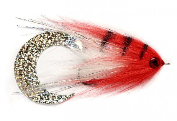 Fulling Mill Pike Streamer - Paolo's Wiggle Tail White Red