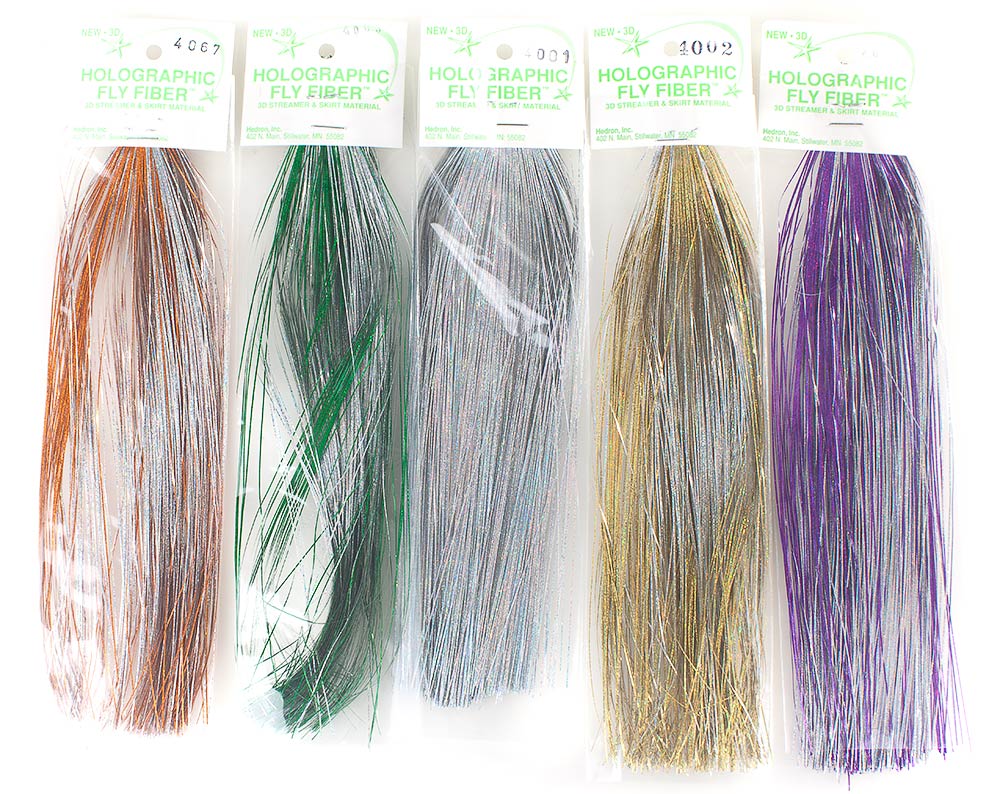HOLOGRAPHIC FLY FIBER FLASH MATERIAL U PICK COLOR FLY & JIG TYING HEDRON INC 