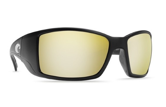 Costa Polarized Glasses Blackfin Matte Black (Sunrise Silver Mirror 580P) Black / Sunrise Silver Mirror (580P, yellow)