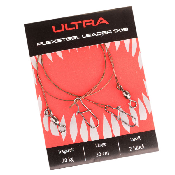 Climax Ultra 1x19 Flexsteel Leader 30 cm 2-Pack