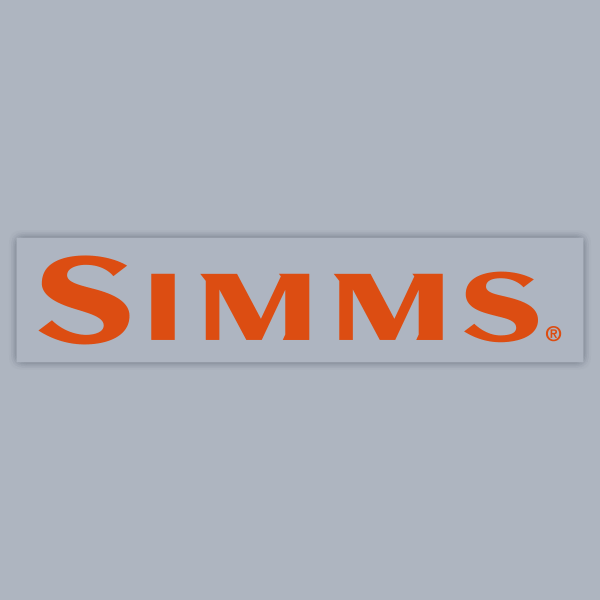 Simms Logo orange on clear back Sticker