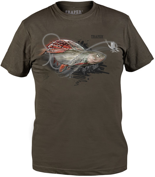 Traper Art T-Shirt Grayling dark khaki