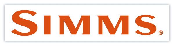 Simms Logo orange on white back Sticker