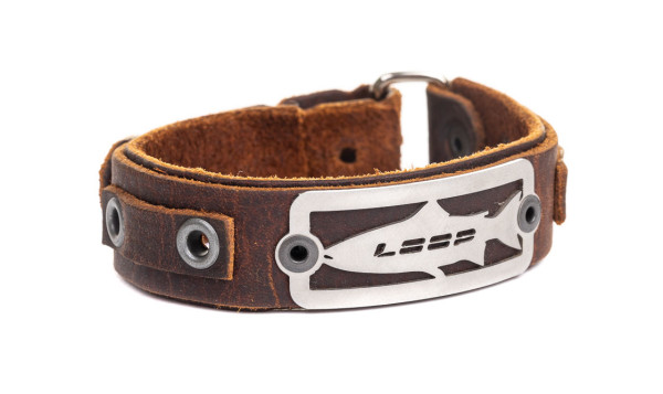 Loop Salmon Bracelet Leather Cuff brown