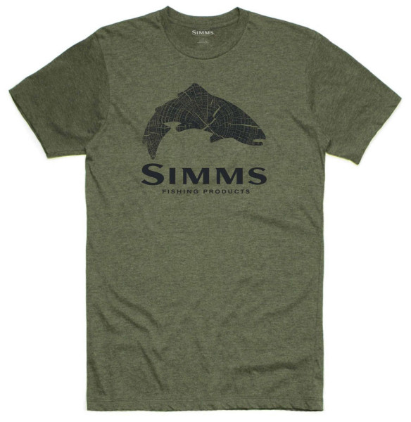 Simms Wood Trout Fill T-Shirt military heather