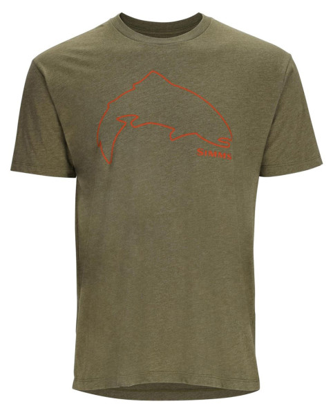 Simms Trout Outline T-Shirt military heather