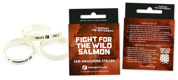 Frödin Flies Wild Salmon C&R Measuring Rod Sticker white