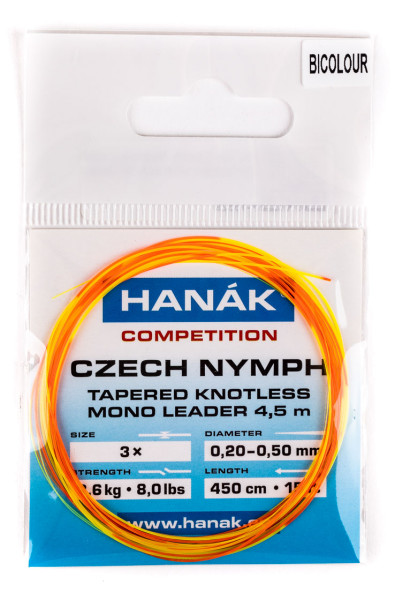 Hanak Czech Nymph Leader Bicolour 4,50m
