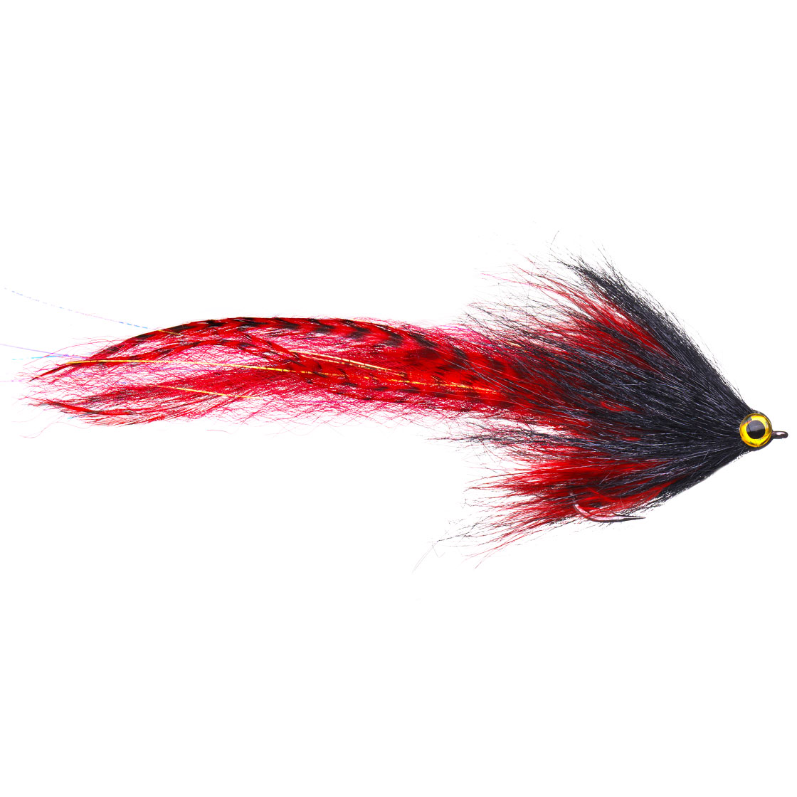 Superflies Pike Fly - Predator Brush red black, Flies with Hooks, Pike  Flies, Flies