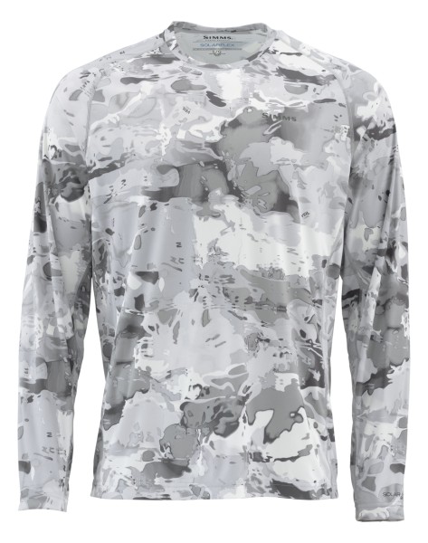 Simms Solarflex LS Crew Graphic Prints Shirt cloud camo grey
