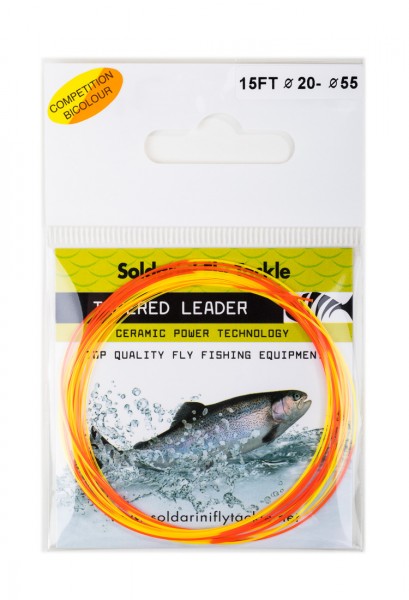 Soldarini Fly Tackle Euro Nymph Competition Bicolour Tapred Leader 15 ft