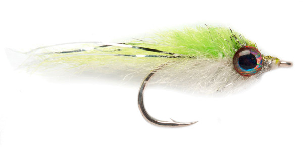 Fulling Mill Streamer - Salty Minnow chartreuse & white