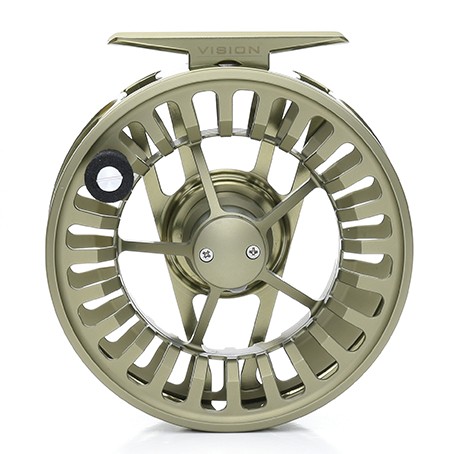 Vision XLV Fly Reel silver green Front (3/4, 5/6, 7/8)