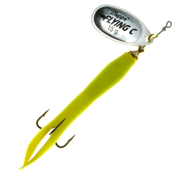 Mepps Aglia Flying Condom Spinner silver/chartreuse